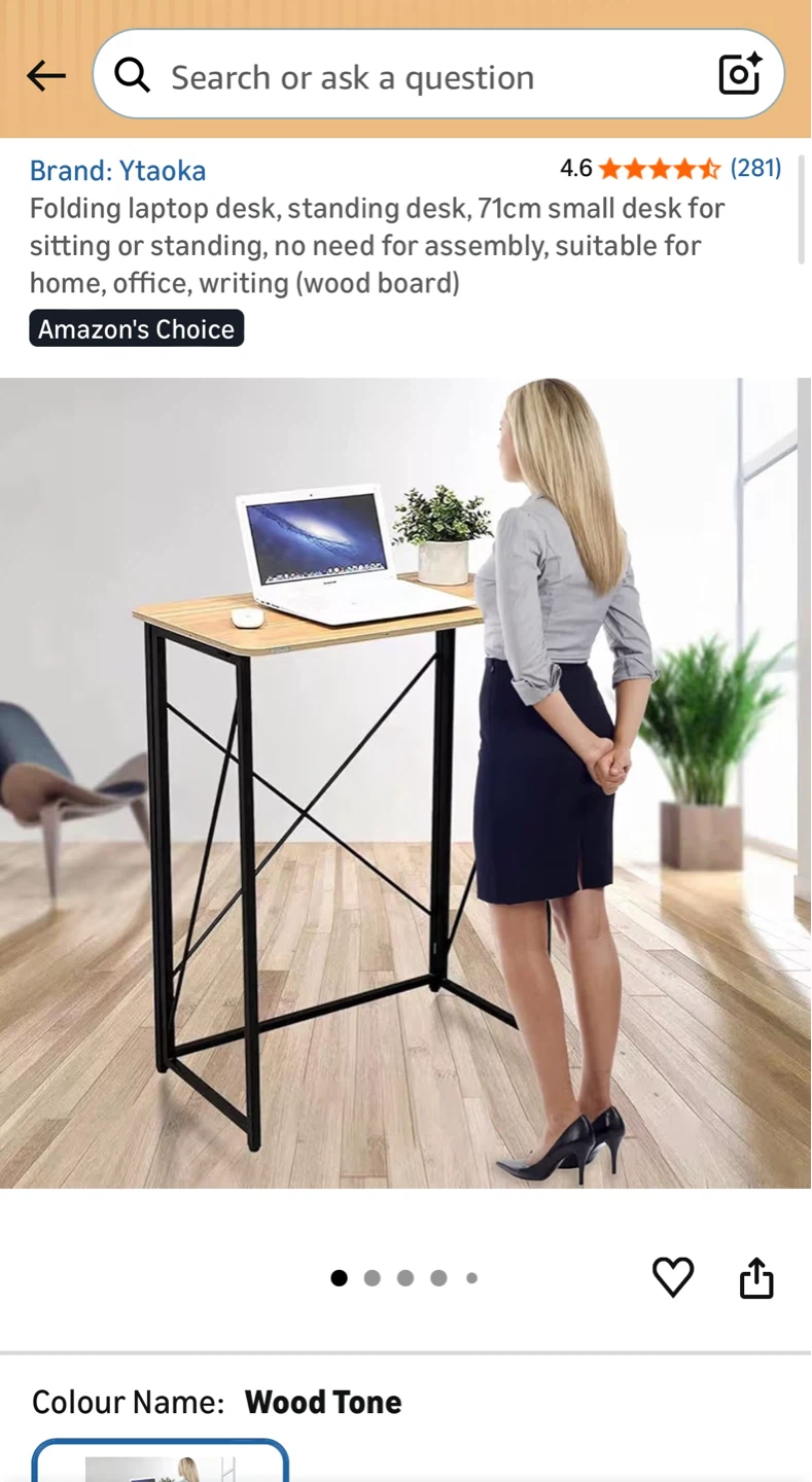 Foldable Standing Desk - Wood Tone