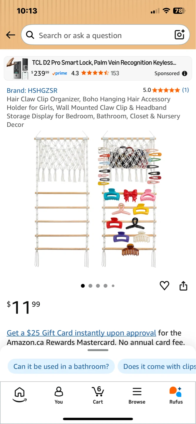 HSHGZSR Boho Hanging Hair Accessory Organizer
