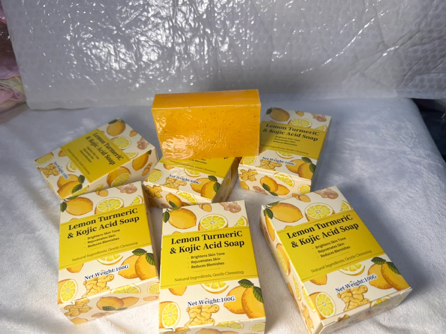 6 bar Lemon Turmeric & Kojic Acid Soap - 100g Bars - photo 2