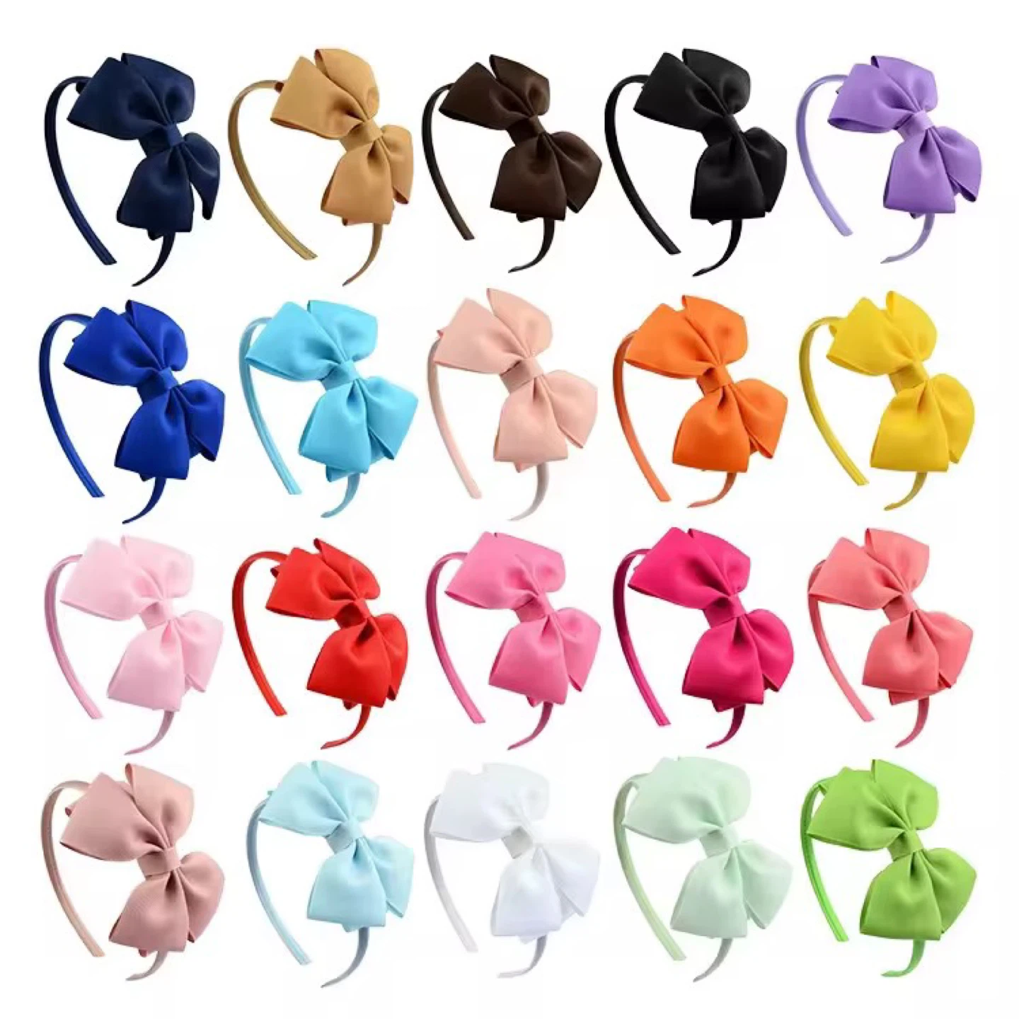 12 Headbands with Bows - Assorted Colors