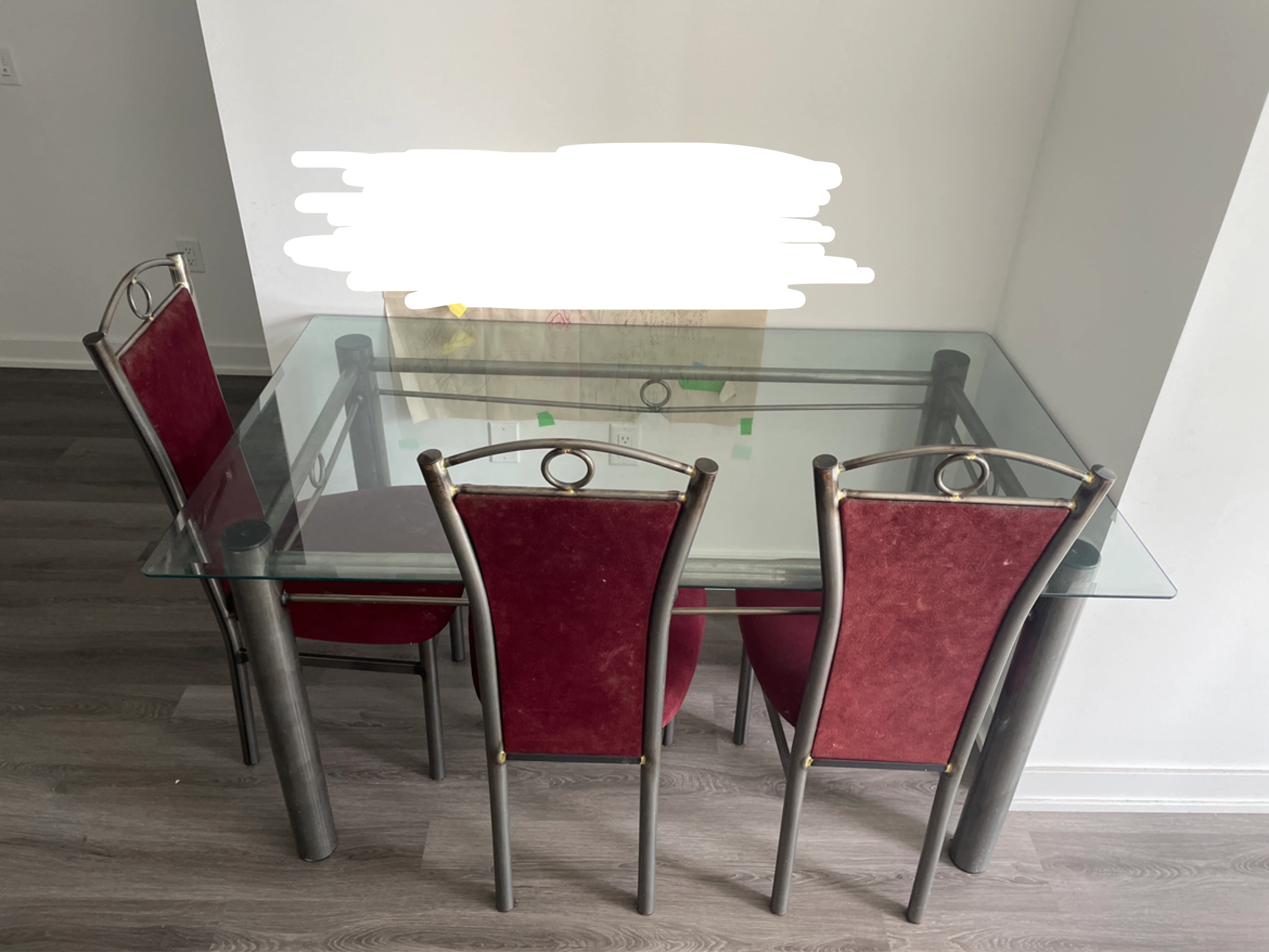 Glass Dining Table and Chairs Set - photo 2