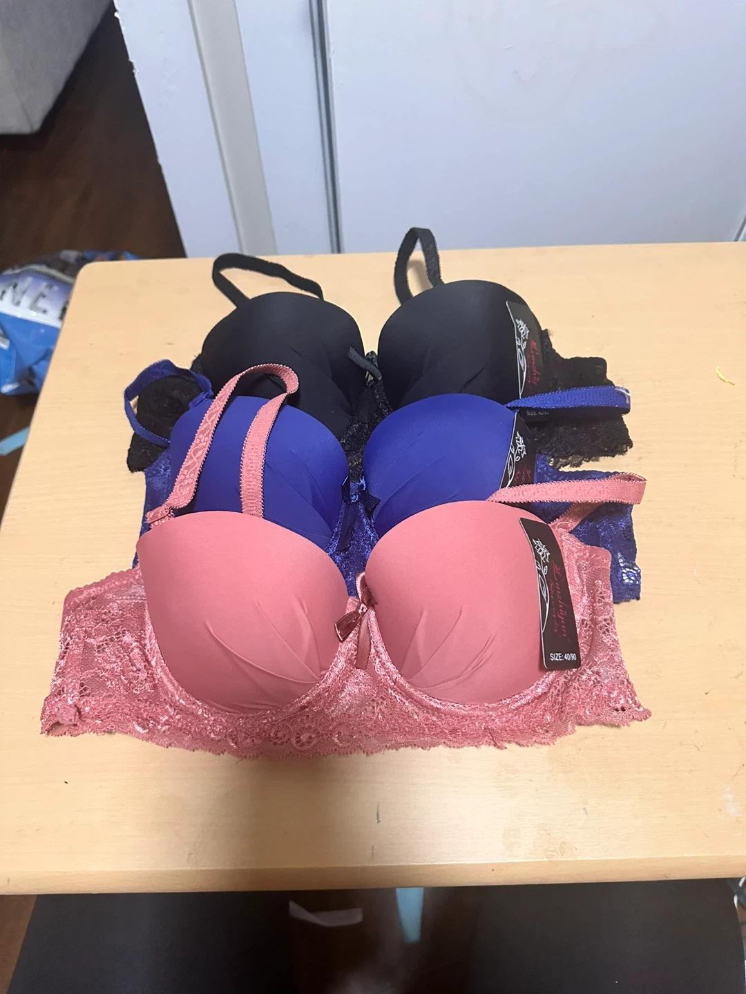 Assorted Bras - Black, Blue, Pink - photo 2