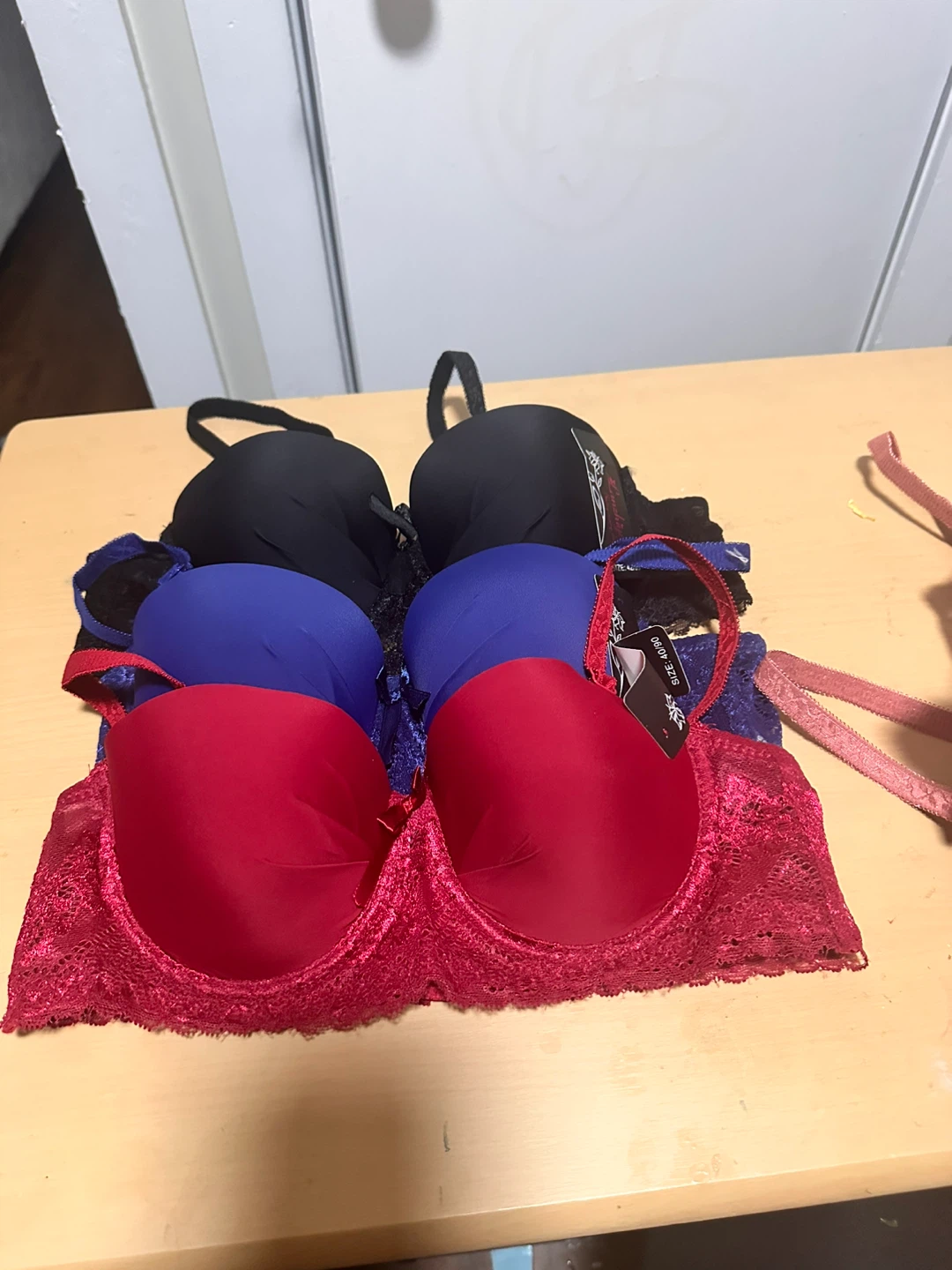 3 Pack Bras - Red, Royal Blue, Black - photo 2