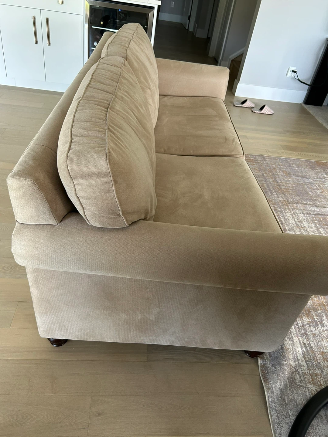 Tan Sofa cum bed with Nailhead Trim - photo 4