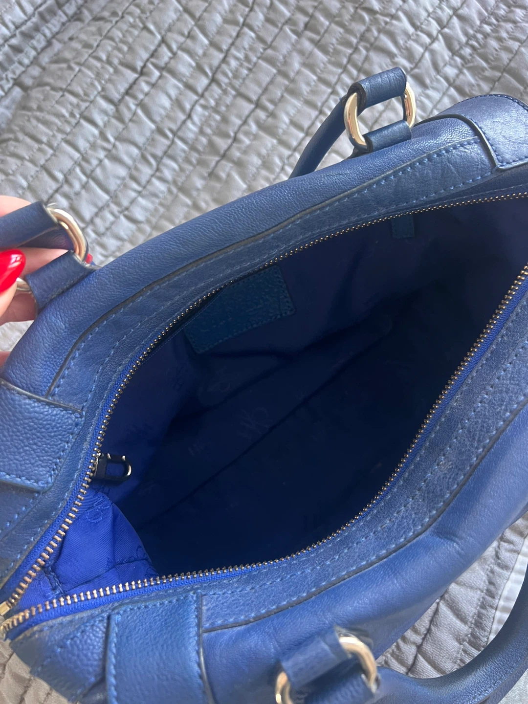Cole Haan Blue Leather Satchel Handbag - photo 4