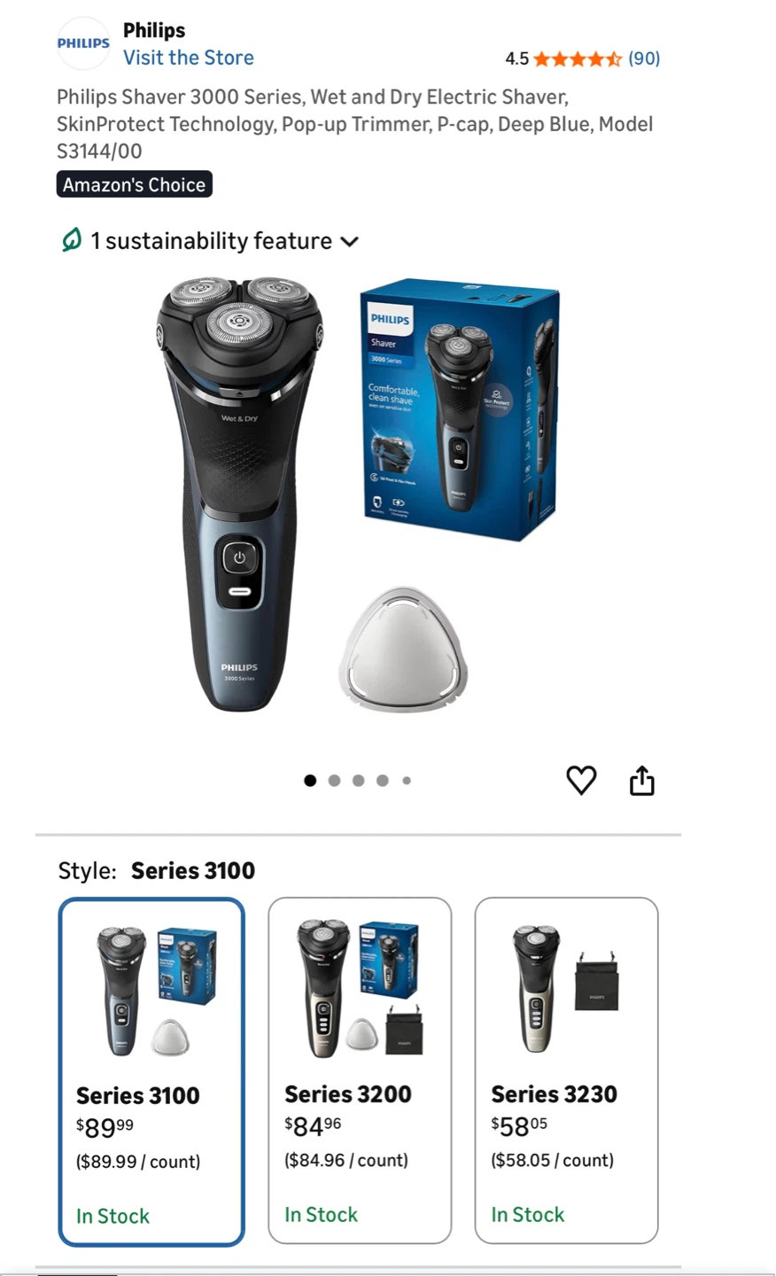 Unopened Philips Shaver 3100 Series Electric Shaver - photo 2