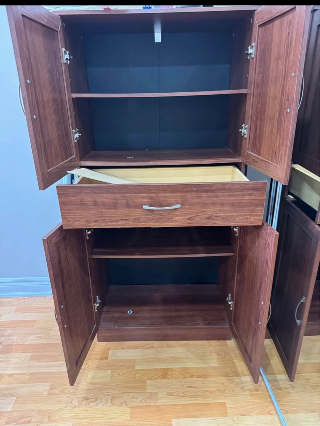 Dark Wood Cabinet with Drawer