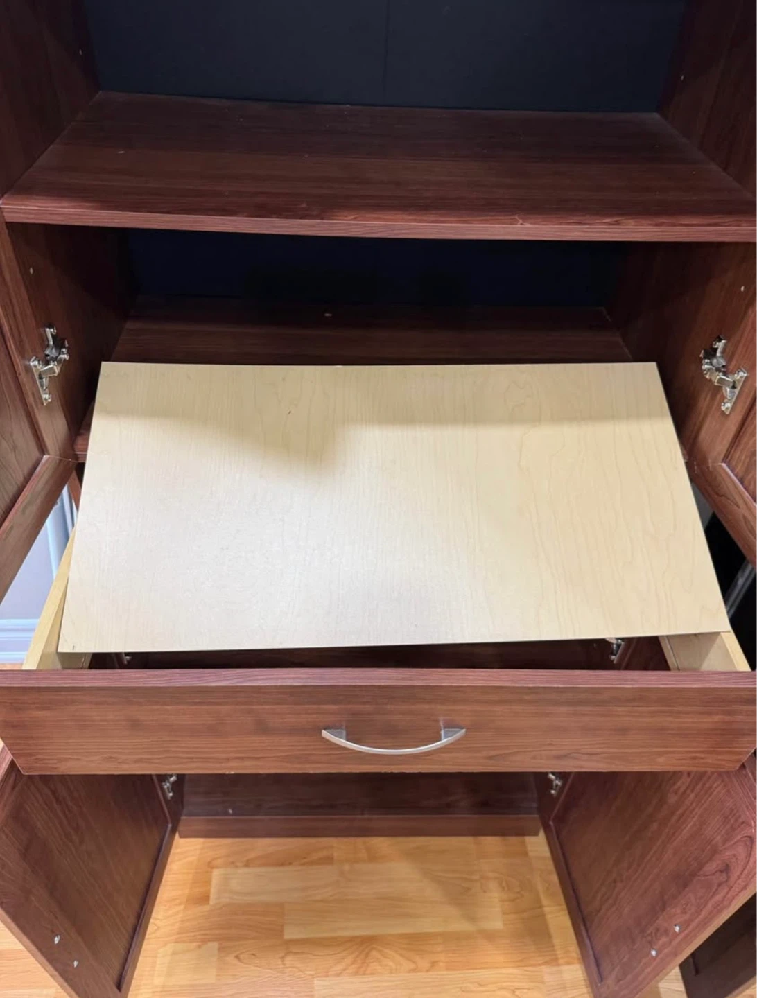 Dark Wood Cabinet with Drawer - photo 2