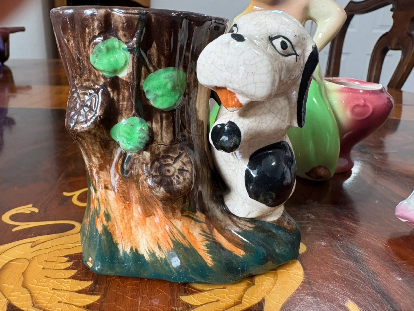 Set of 3 Ceramic Planters - Dog, Elephant, and Person Figurines - photo 3