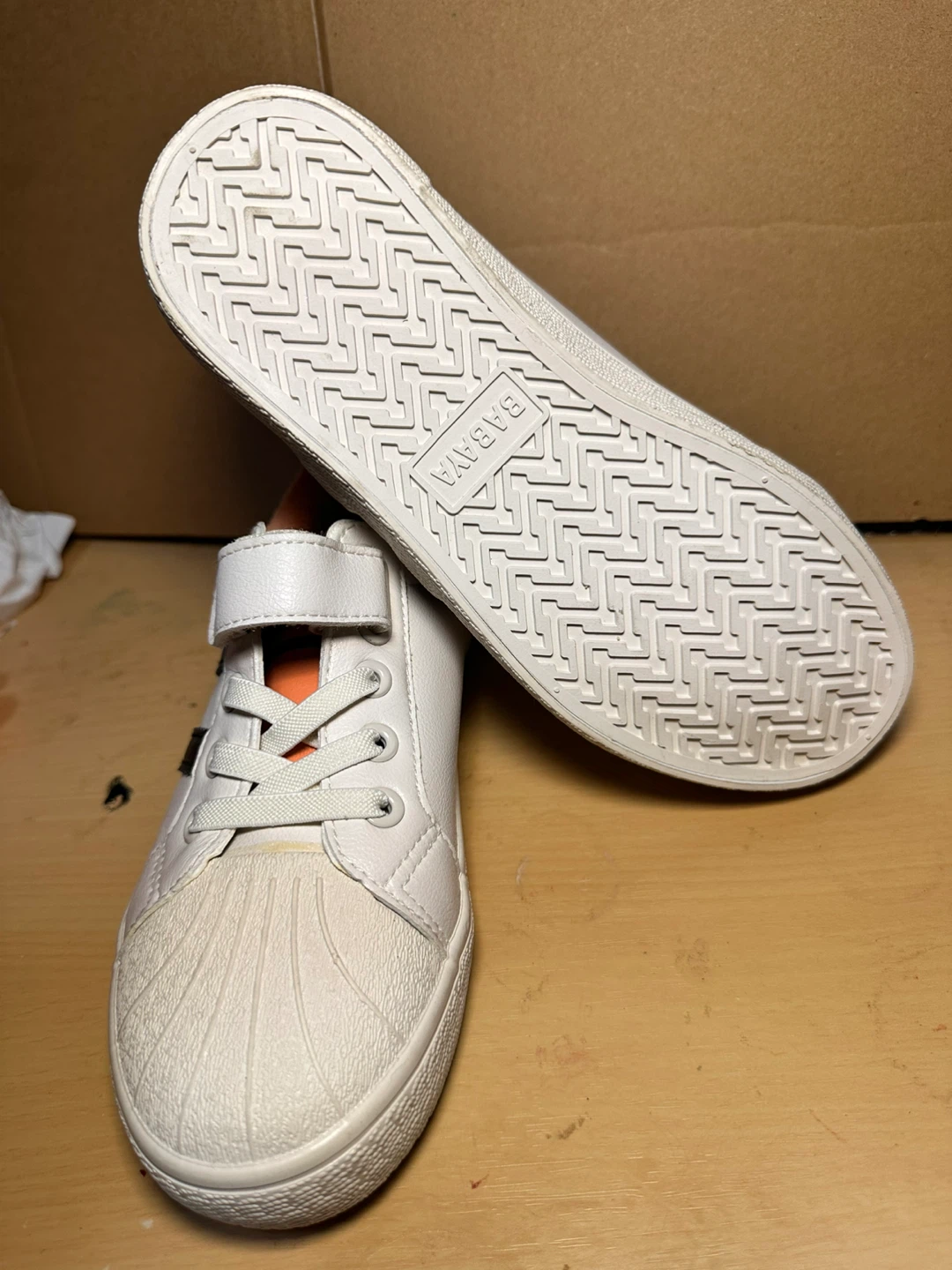 Babaya White Kids Sneakers with Orange Lining - photo 3