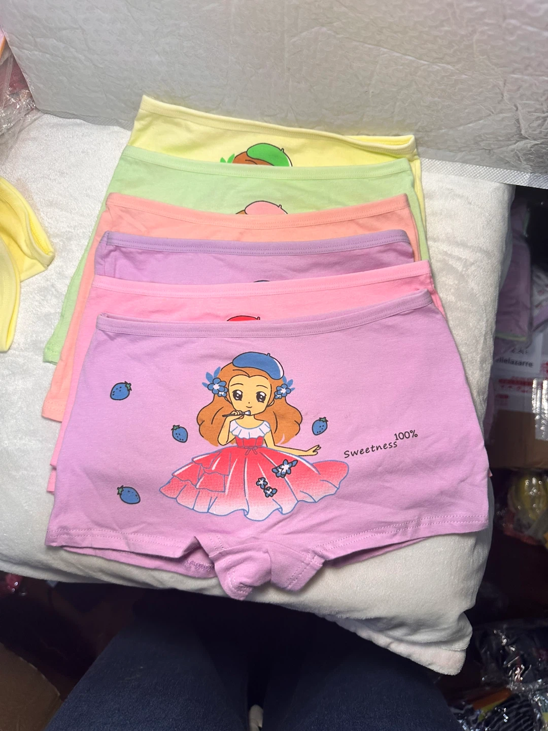 Pack of 6 Girls' Cotton Boxer Briefs