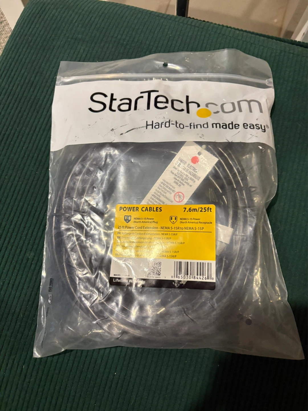 Kuman Plug-in Watt Meter & StarTech 25ft Power Cord - photo 2