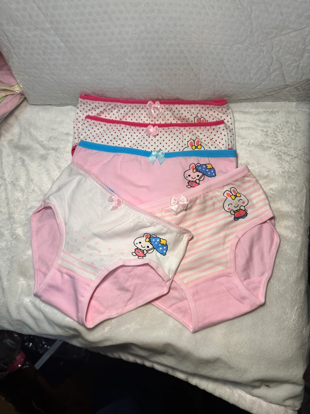 Girls' Pink Bunny Underwear - 6 Pack