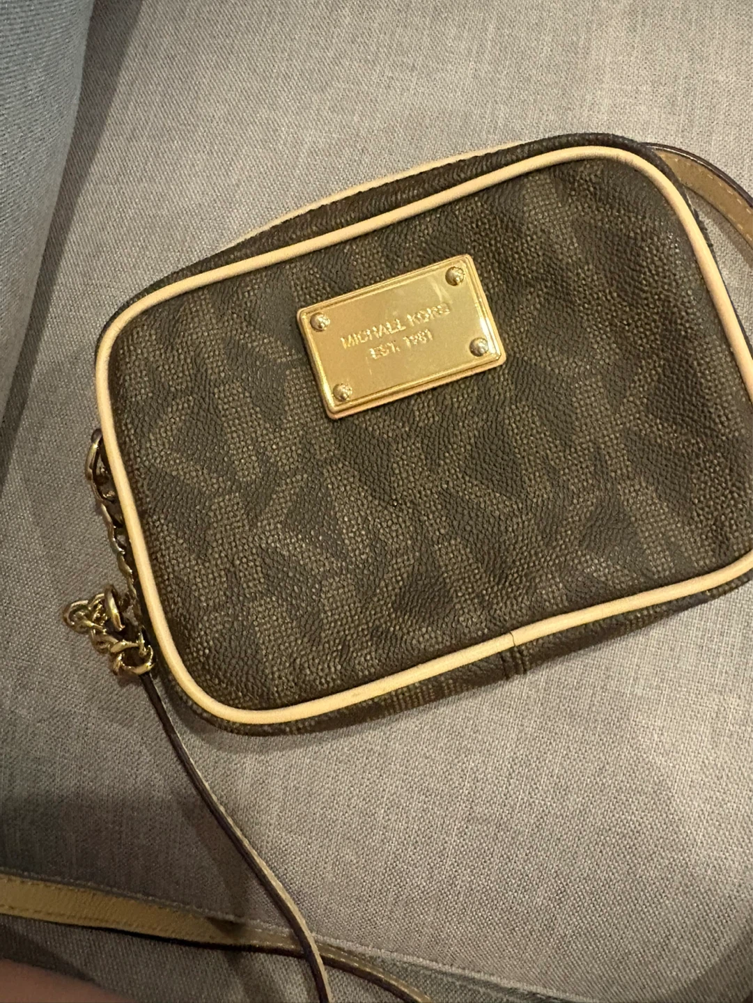 Michael Kors Brown Signature Logo crossbody Bag