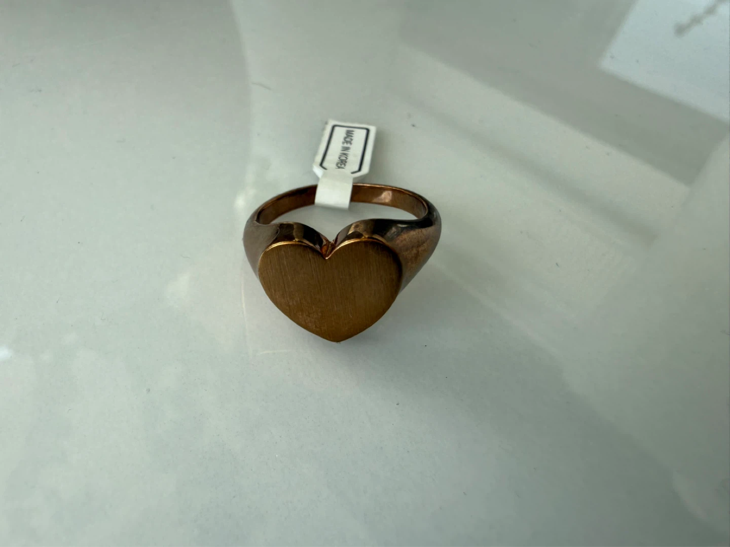 New Quarterly Heart Shaped Signet Ring - Copper Tone