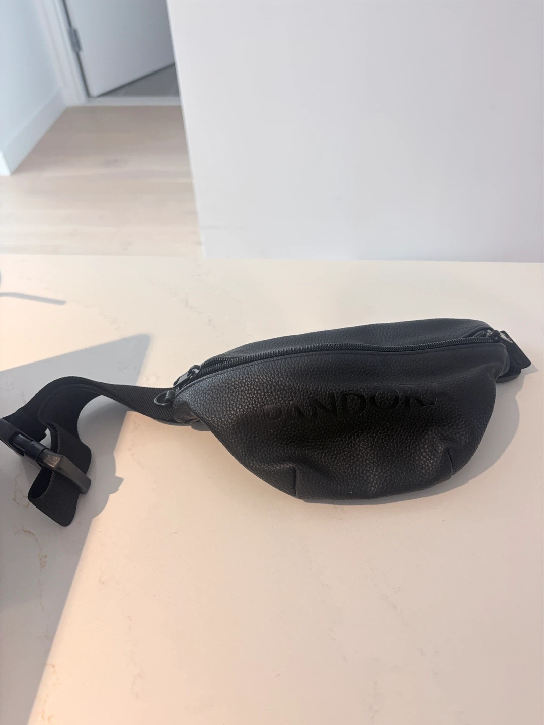 Pandora Black Faux Leather Fanny Pack Belt Bag