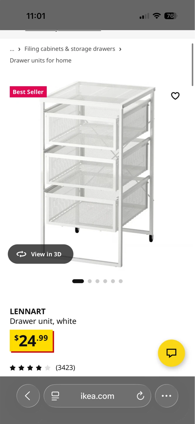 IKEA LENNART Drawer unit, white