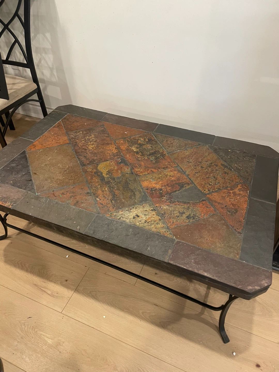 Rectangular Coffee Table with Slate Tile Top - photo 2