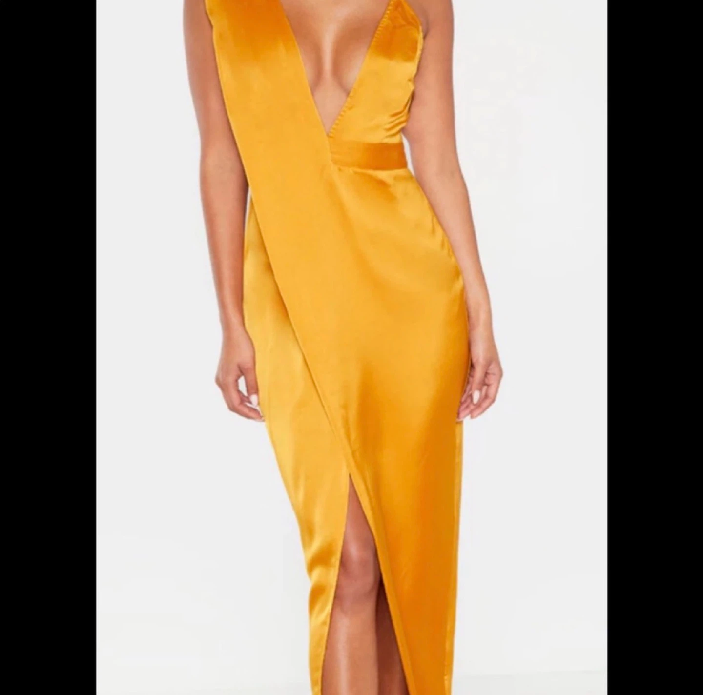 Pretty Little Thing Gold Satin Maxi Dress
