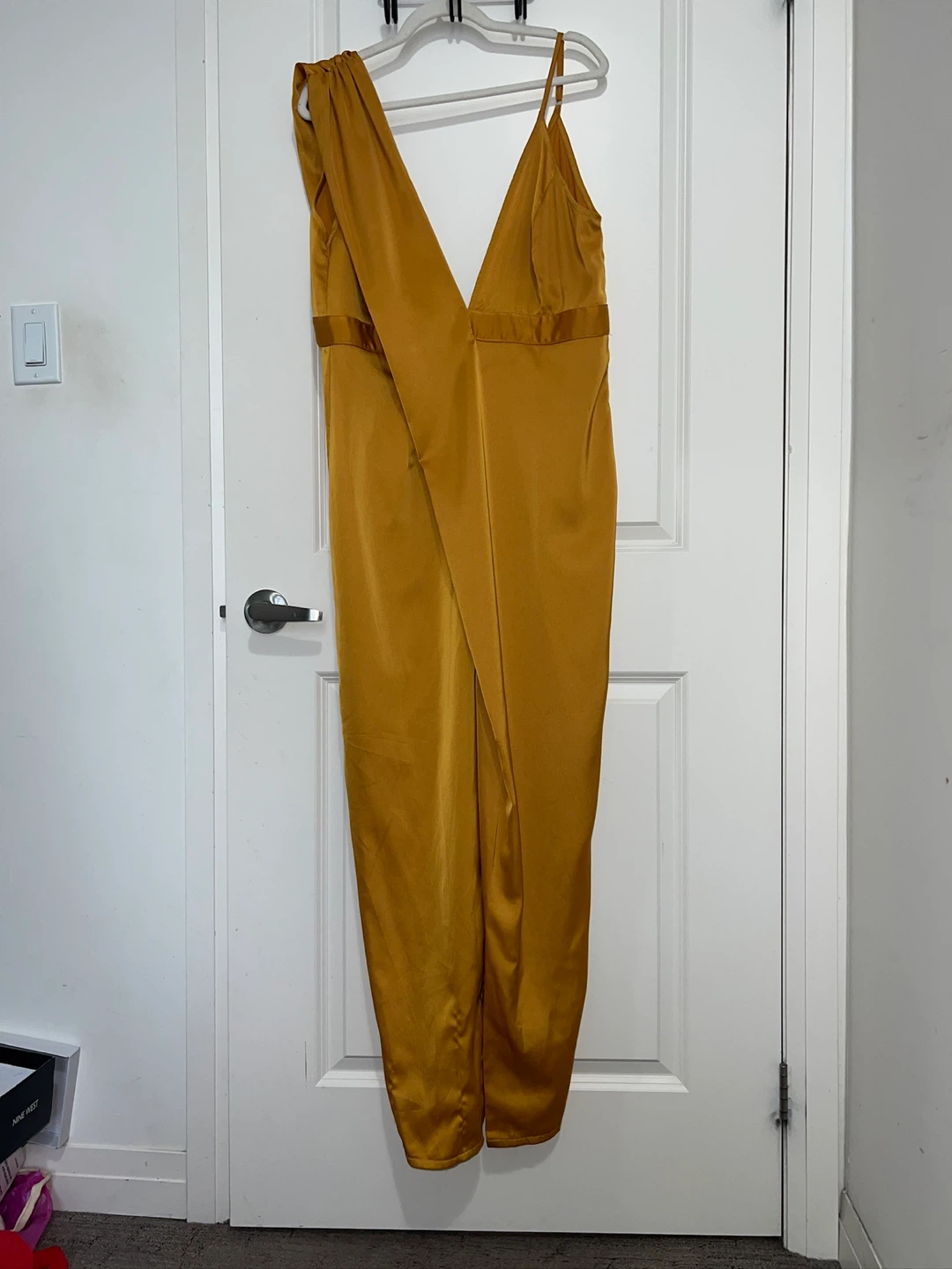 Pretty Little Thing Gold Satin Maxi Dress - photo 3