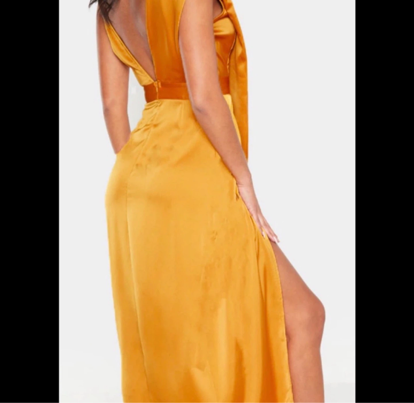 Pretty Little Thing Gold Satin Maxi Dress - photo 2