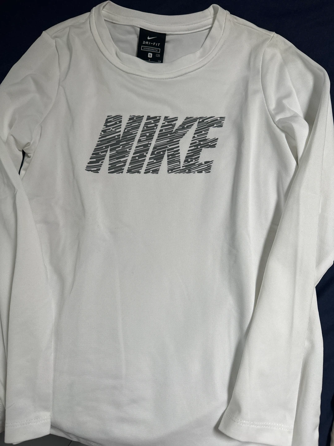 Nike Dri-FIT Long Sleeve Shirt - White - Size S