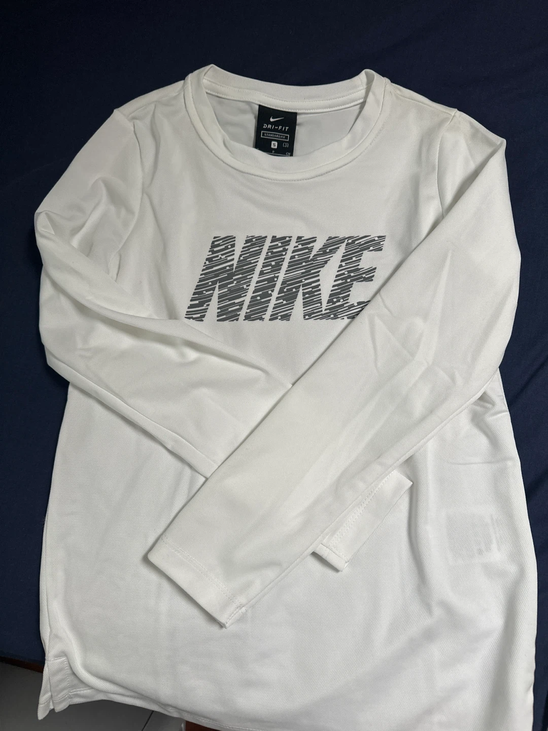 Nike Dri-FIT Long Sleeve Shirt - White - Size S - photo 3