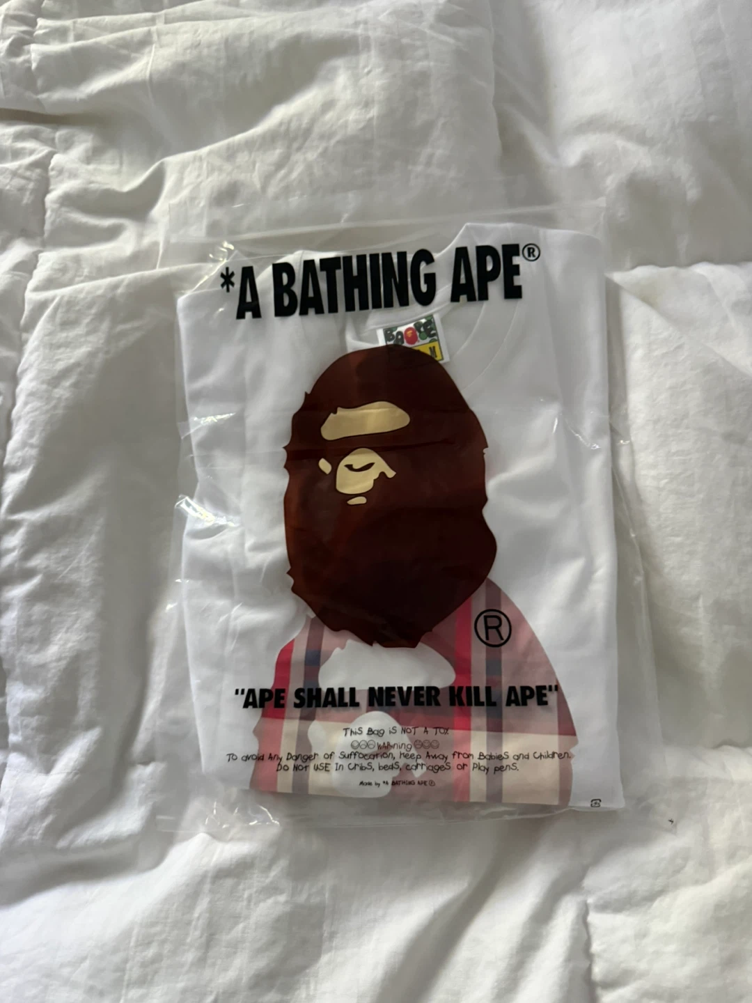 A Bathing Ape (BAPE) T-Shirt Black Plaid Ape Head