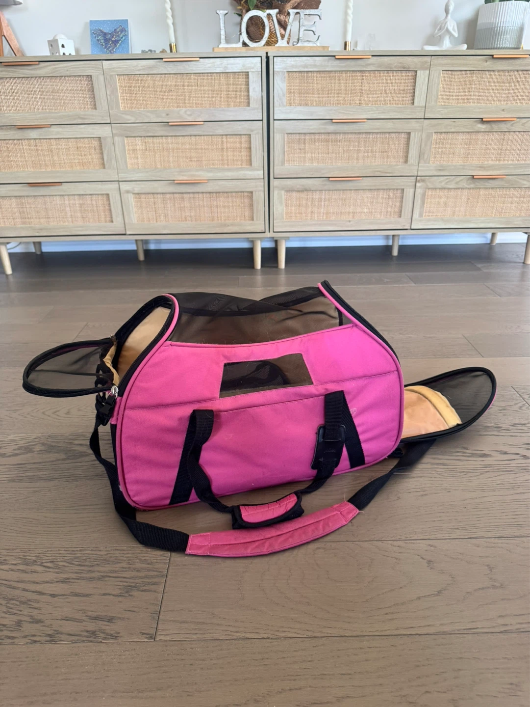 Pink Pet Carrier Bag with Mesh Windows - photo 4