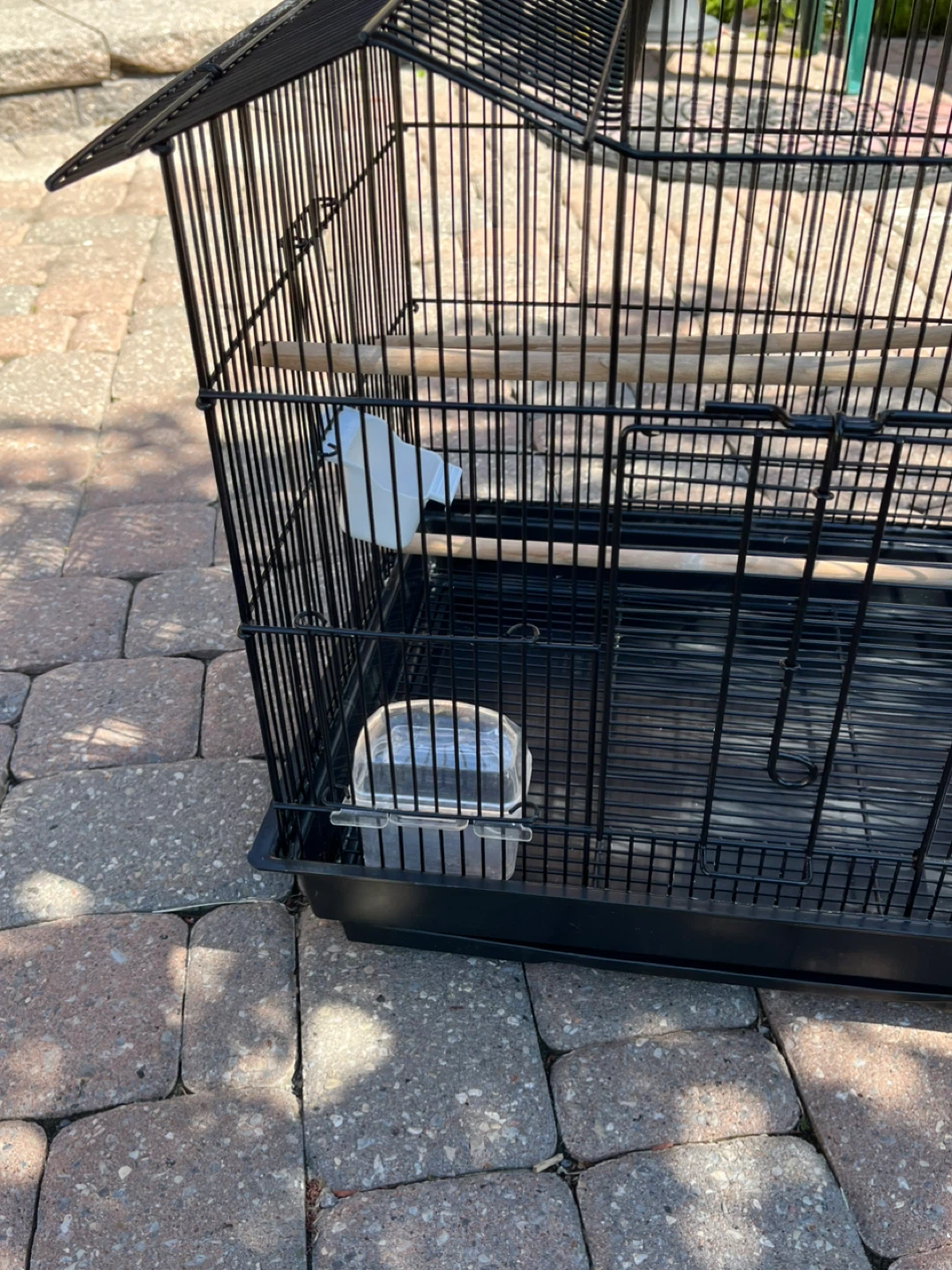 Black Bird Cage with Perch and Feeders - photo 4