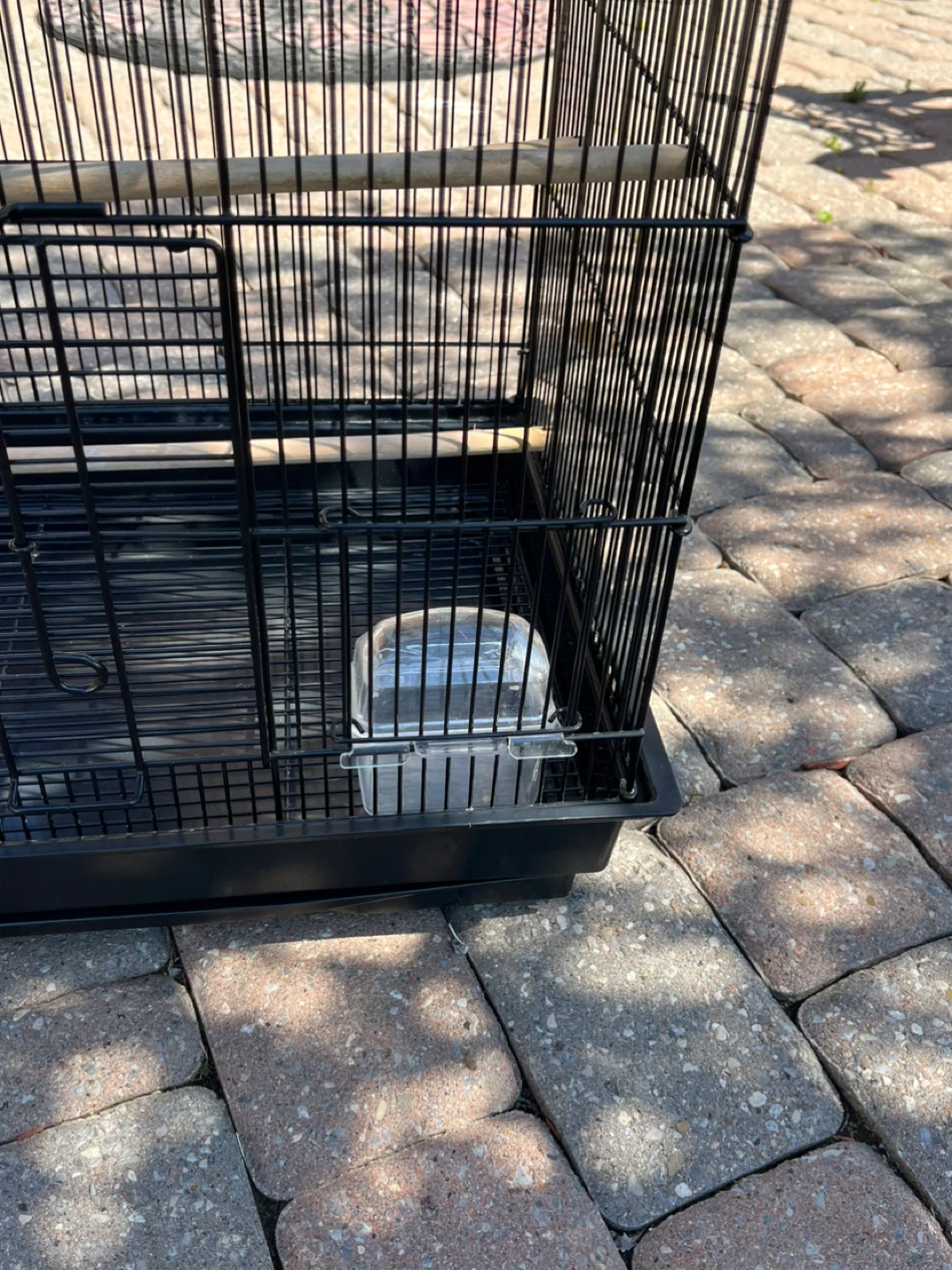 Black Bird Cage with Perch and Feeders - photo 2