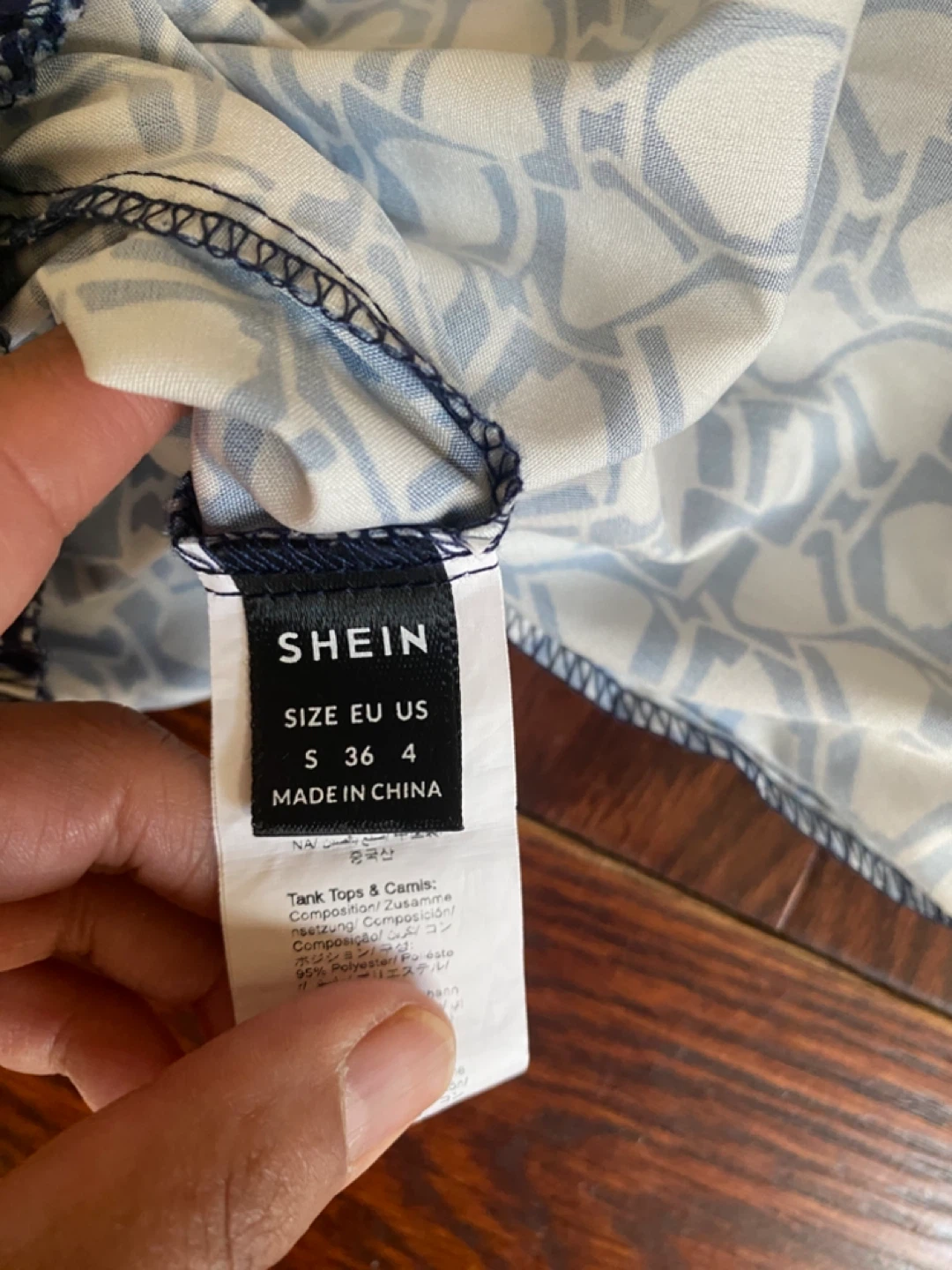 SHEIN Blue & White Patterned Shorts Size S - photo 3