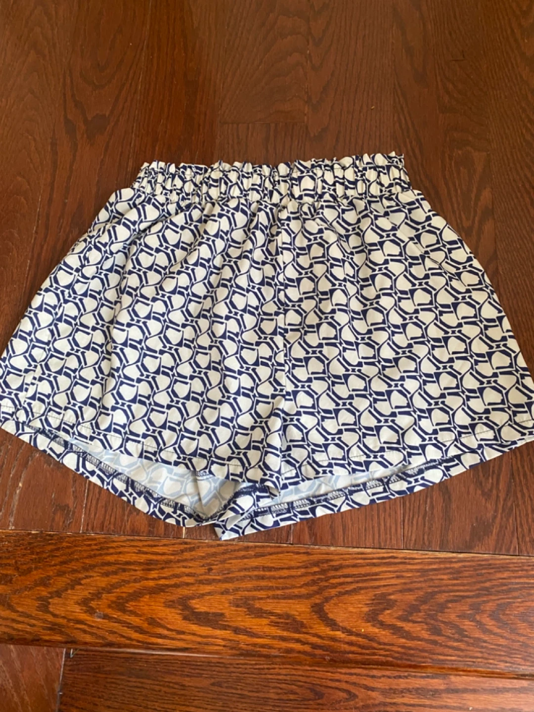 SHEIN Blue & White Patterned Shorts Size S