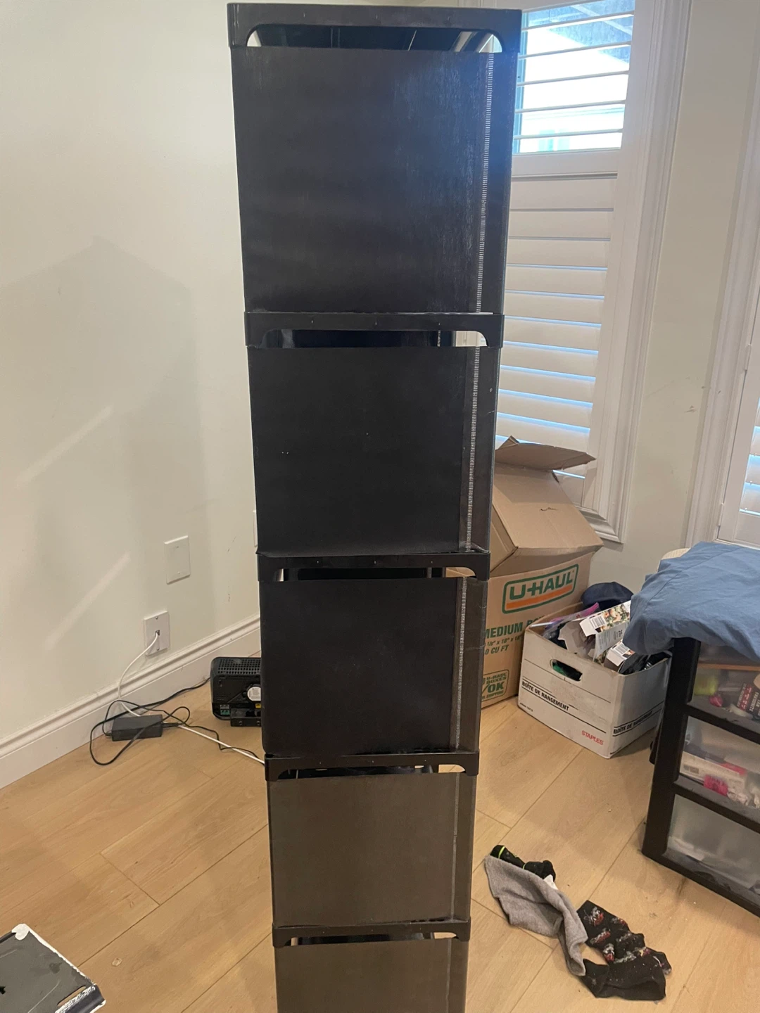 Black 5-Tier Fabric Storage Shelf Unit - photo 2
