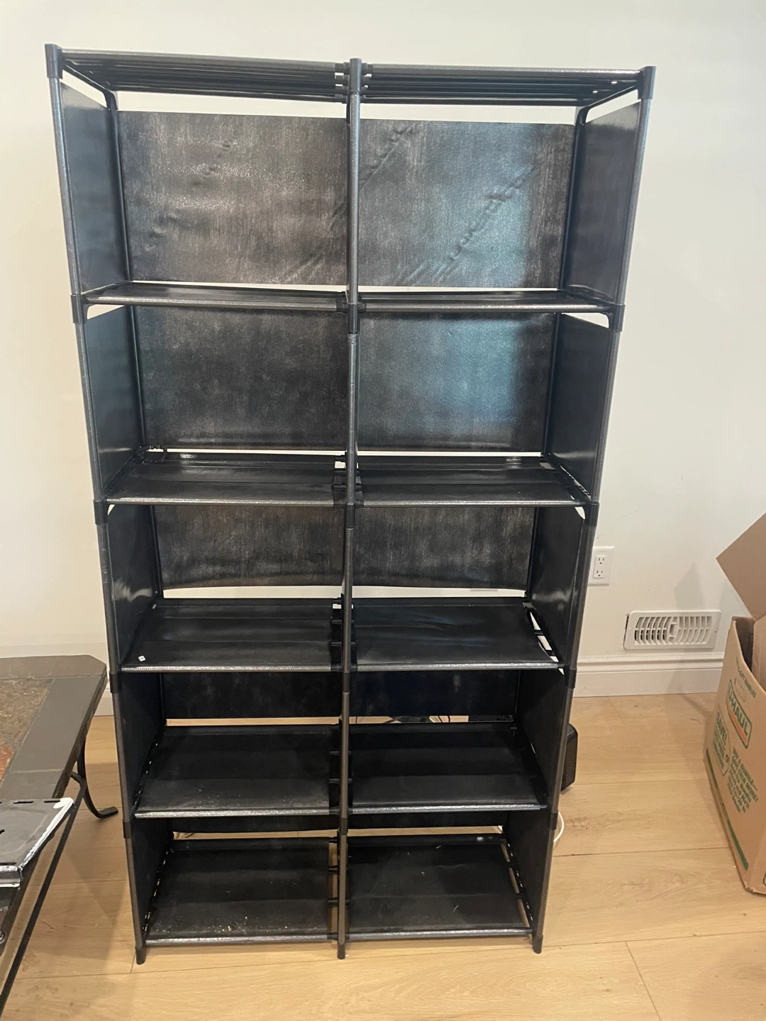 Black 5-Tier Fabric Storage Shelf Unit