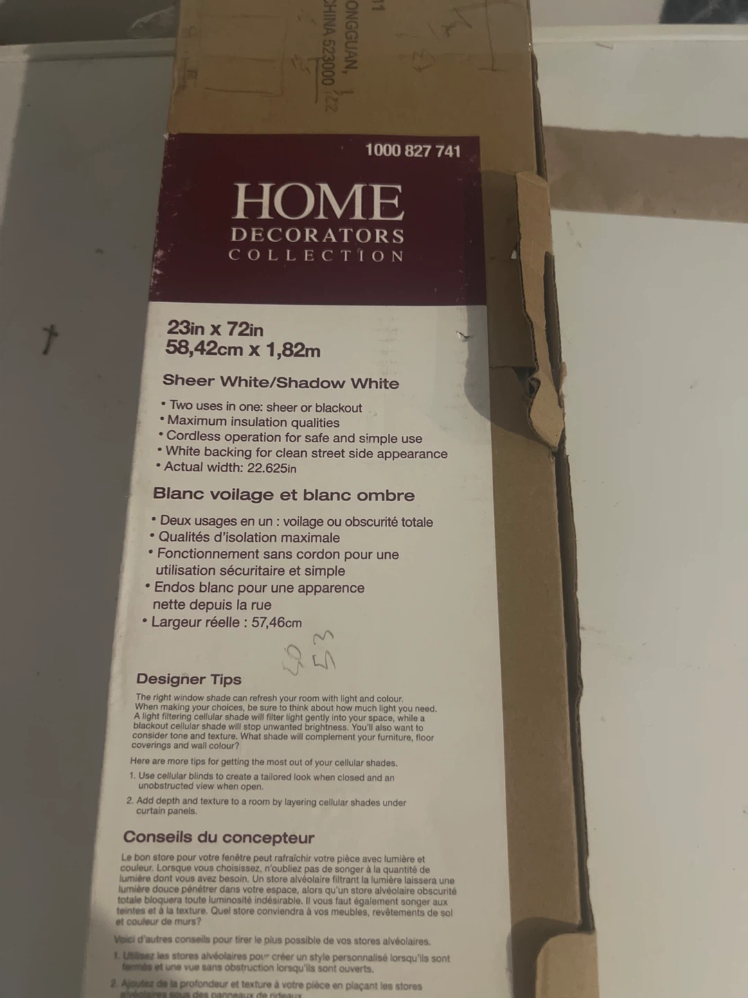 23" x 72" Sheer White/Shadow White Cellular Shade - photo 2