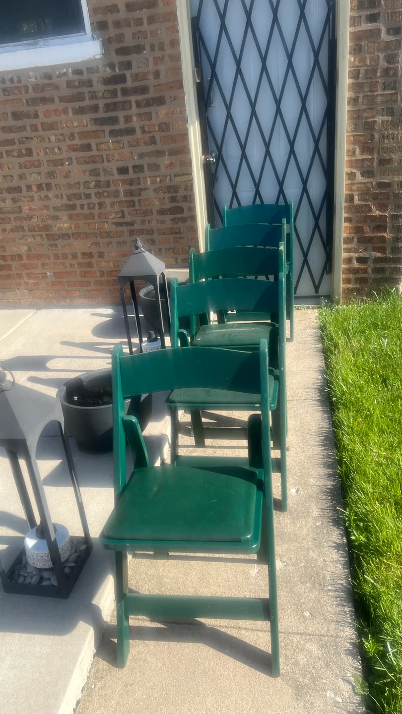 Vintage Green Wooden Folding Chairs - photo 2