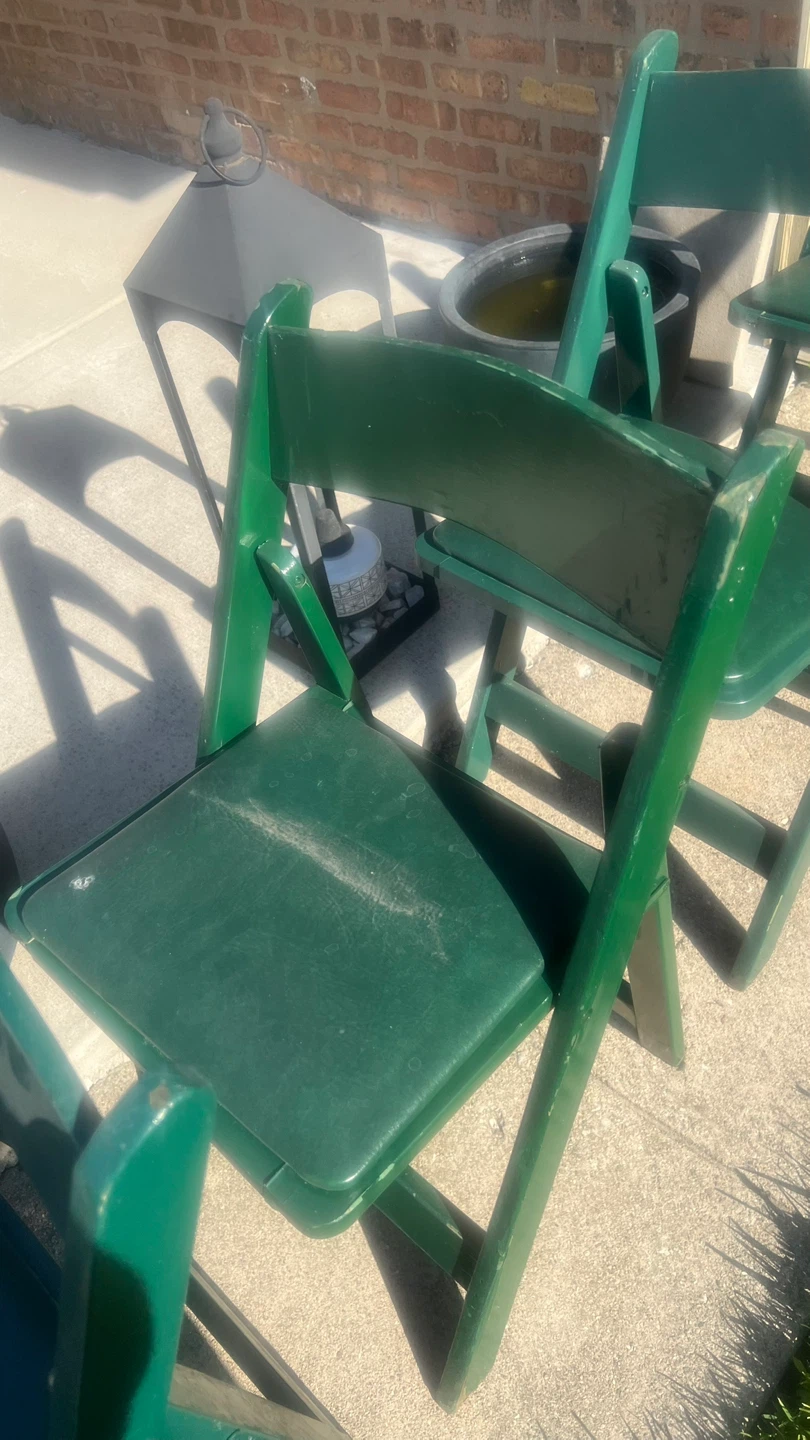 Vintage Green Wooden Folding Chairs - photo 5