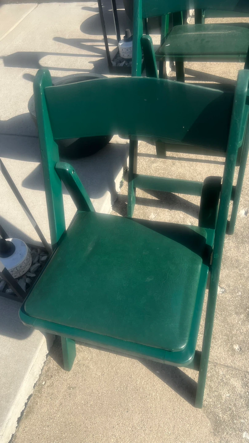 Vintage Green Wooden Folding Chairs - photo 3