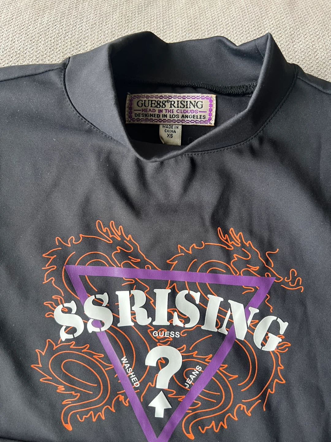 GUESS RISING Black Long Sleeve Bodysuit - photo 2