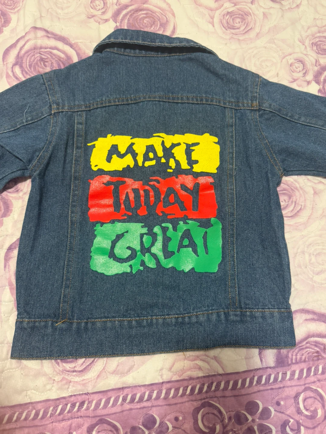 Kids Denim Jacket "Make Today Great" - Size 3-4Y - photo 2