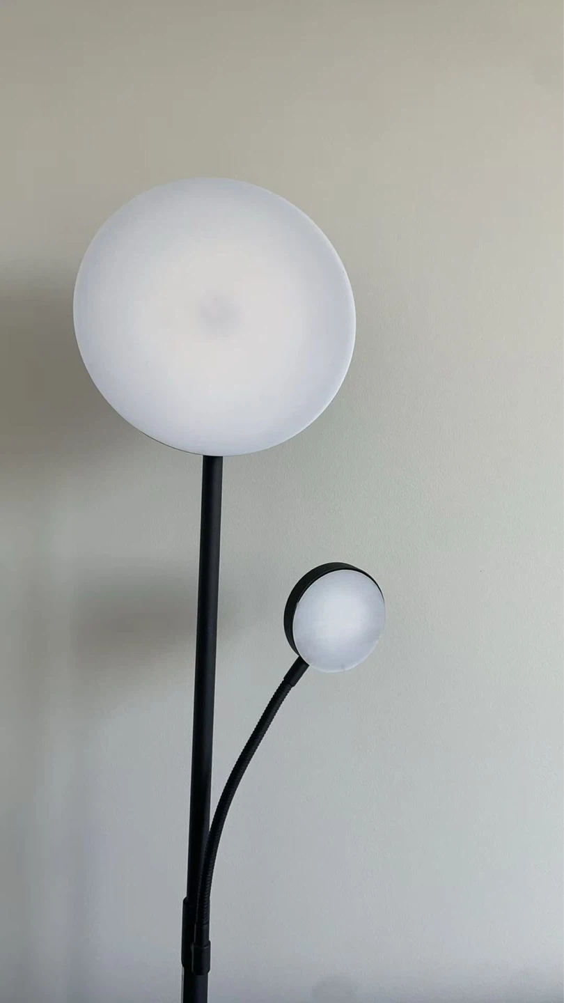 Black Floor Lamp with Adjustable Reading Light
