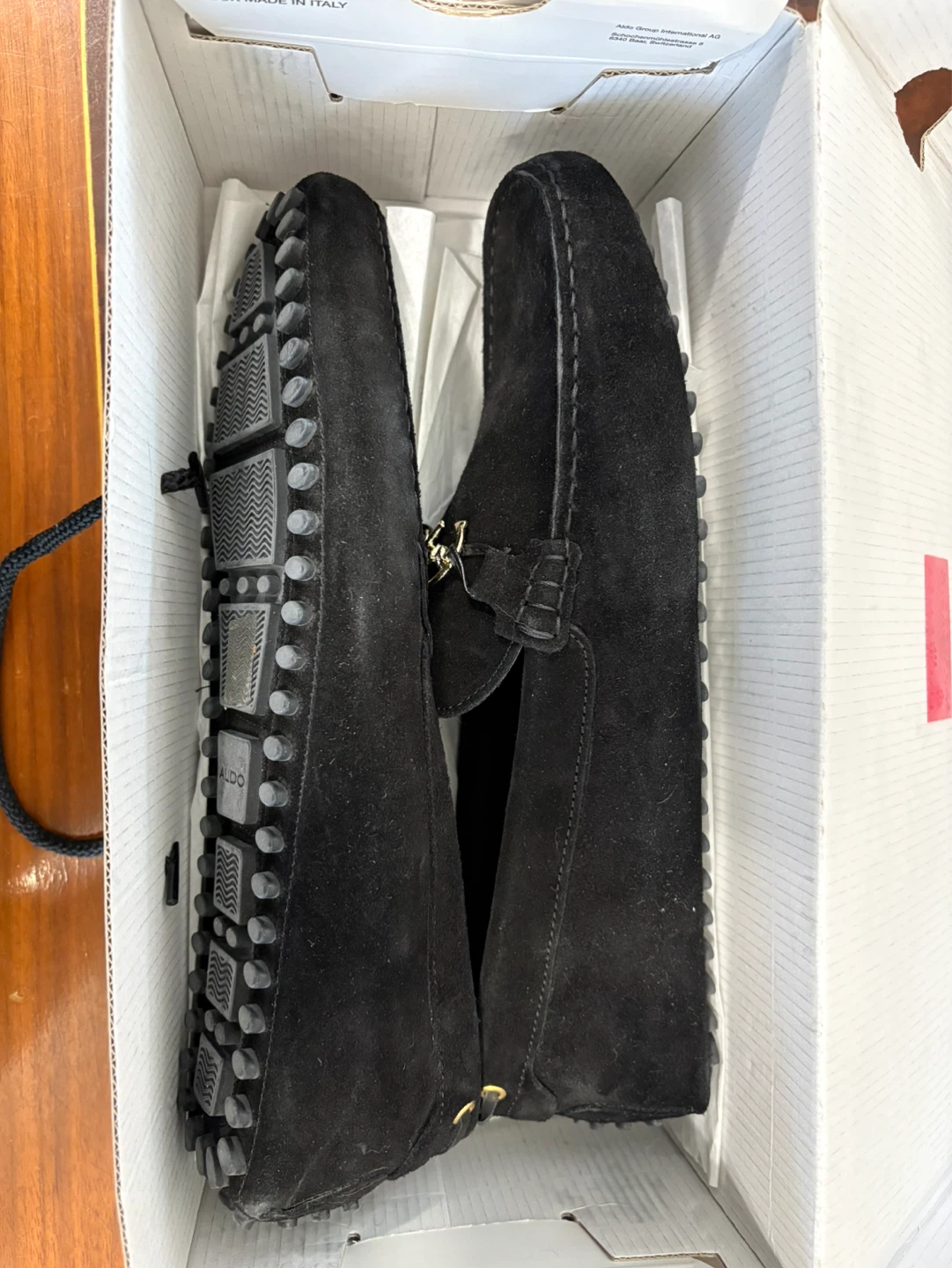 Aldo Black Suede Loafers with Anchor Detail (Size 11) - photo 5
