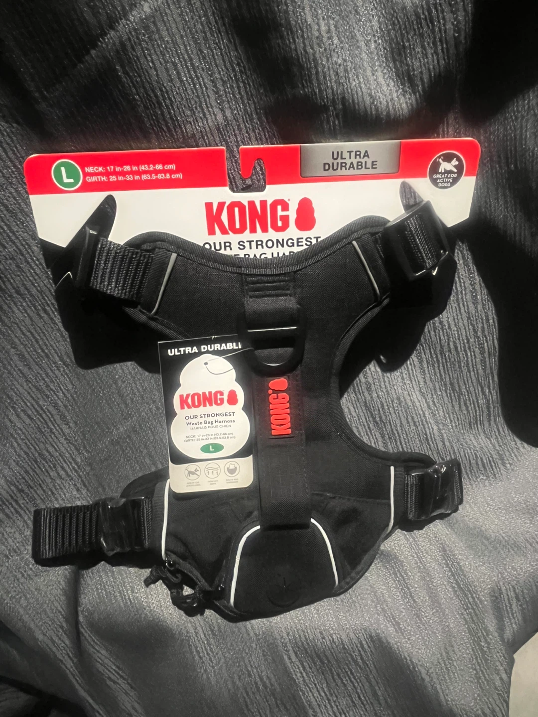 KONG Ultra Durable Dog Harness - Black, Size L