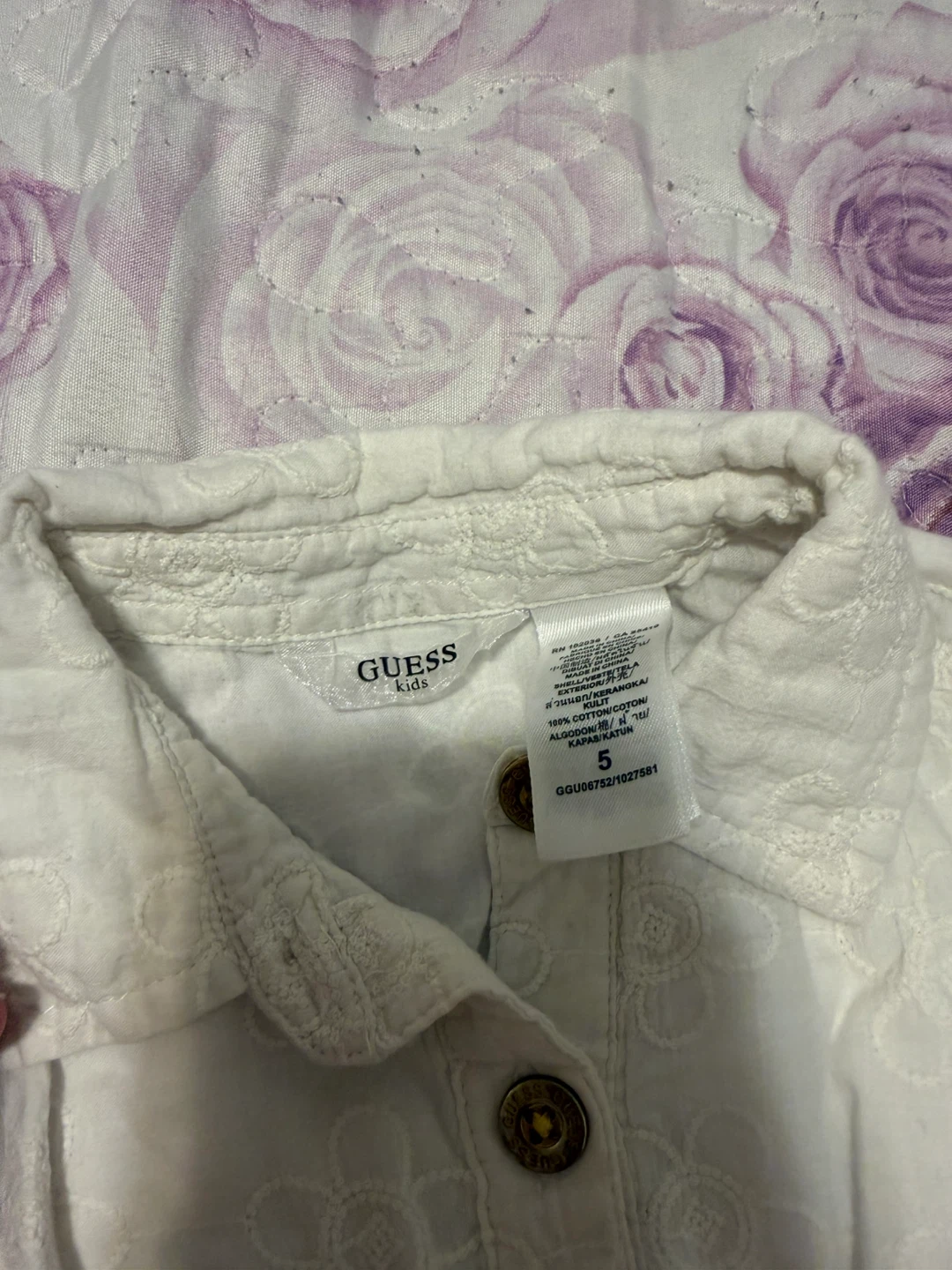 Guess Kids White Embroidered Dress - Size 5 - photo 2
