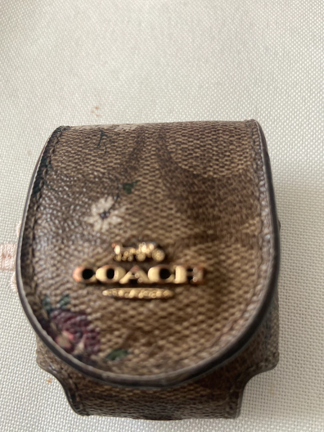 COACH Floral Print Earbud Case