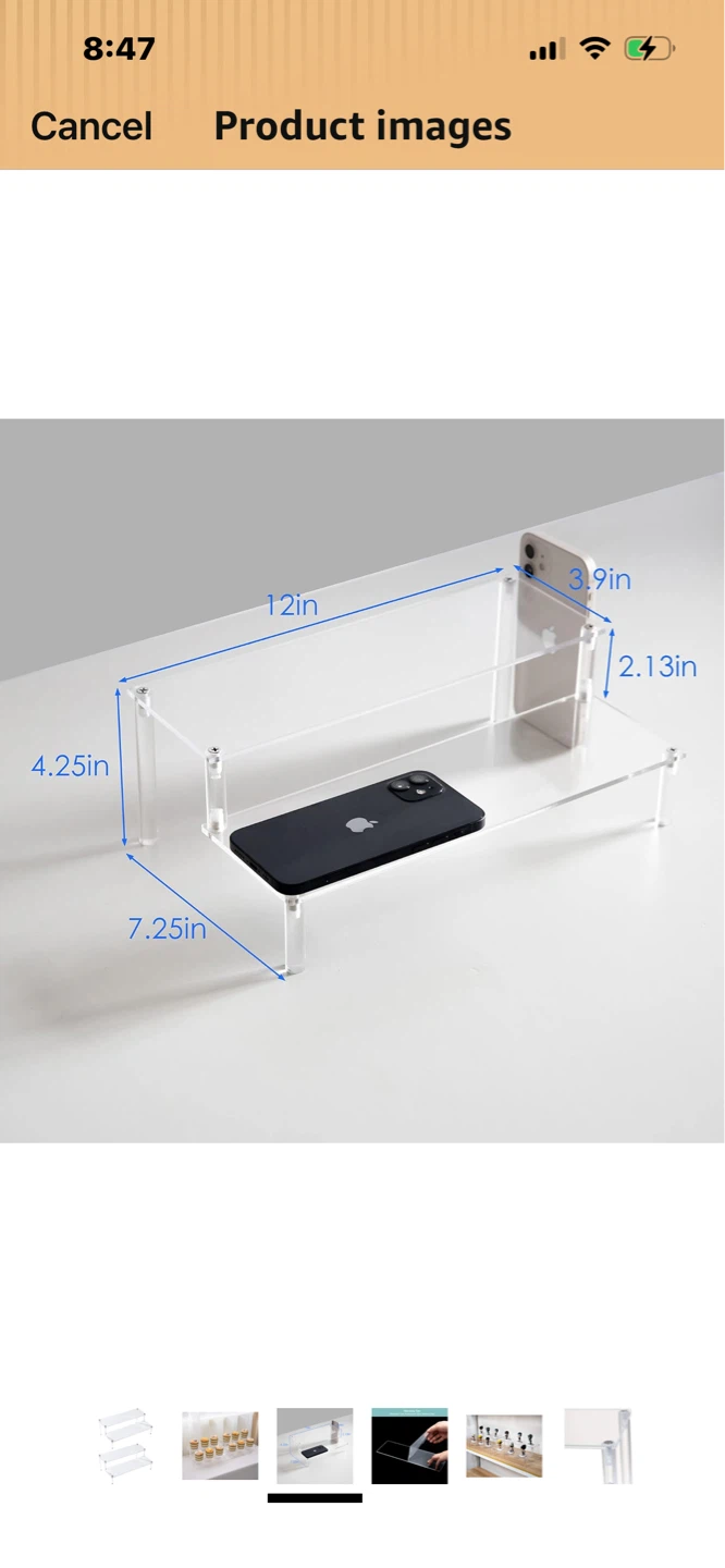 2-Tier Clear Acrylic Display Shelf - photo 3