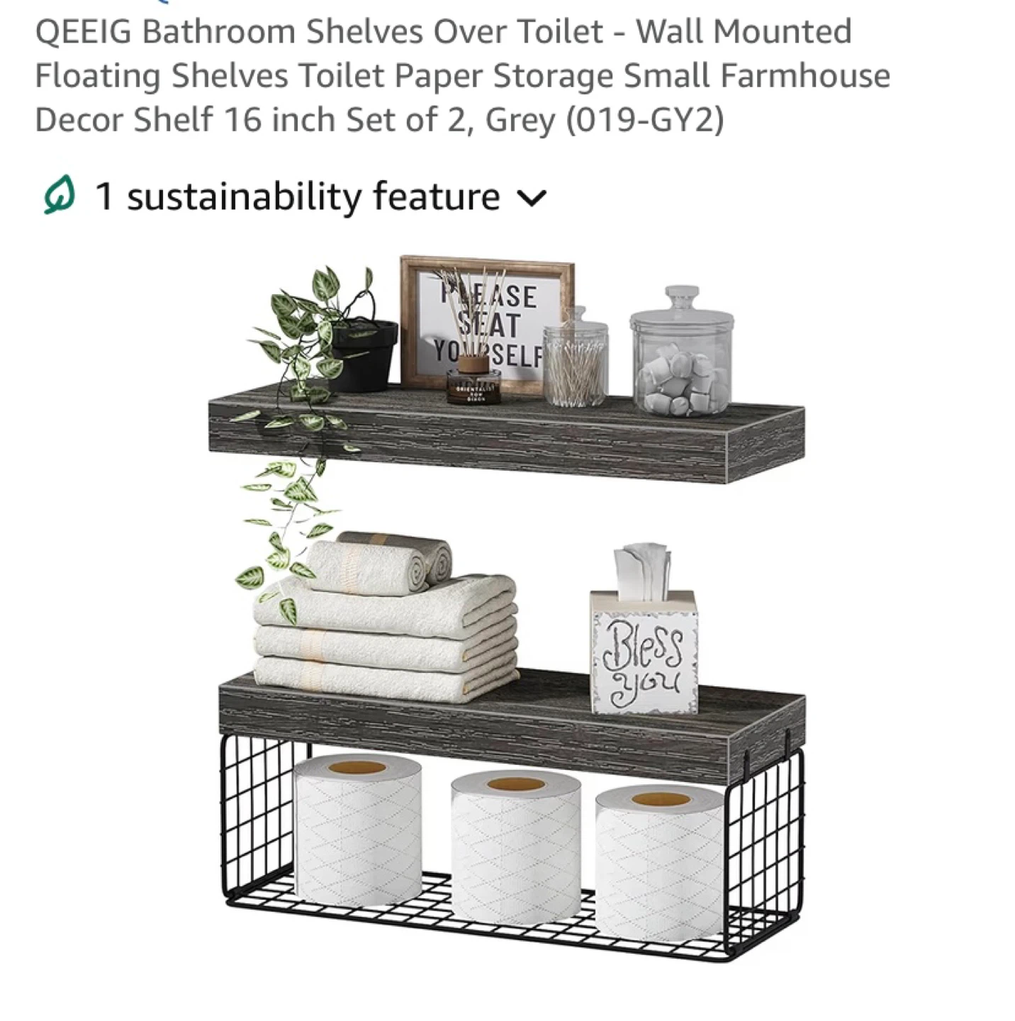New Floating Bathroom Shelves Grey