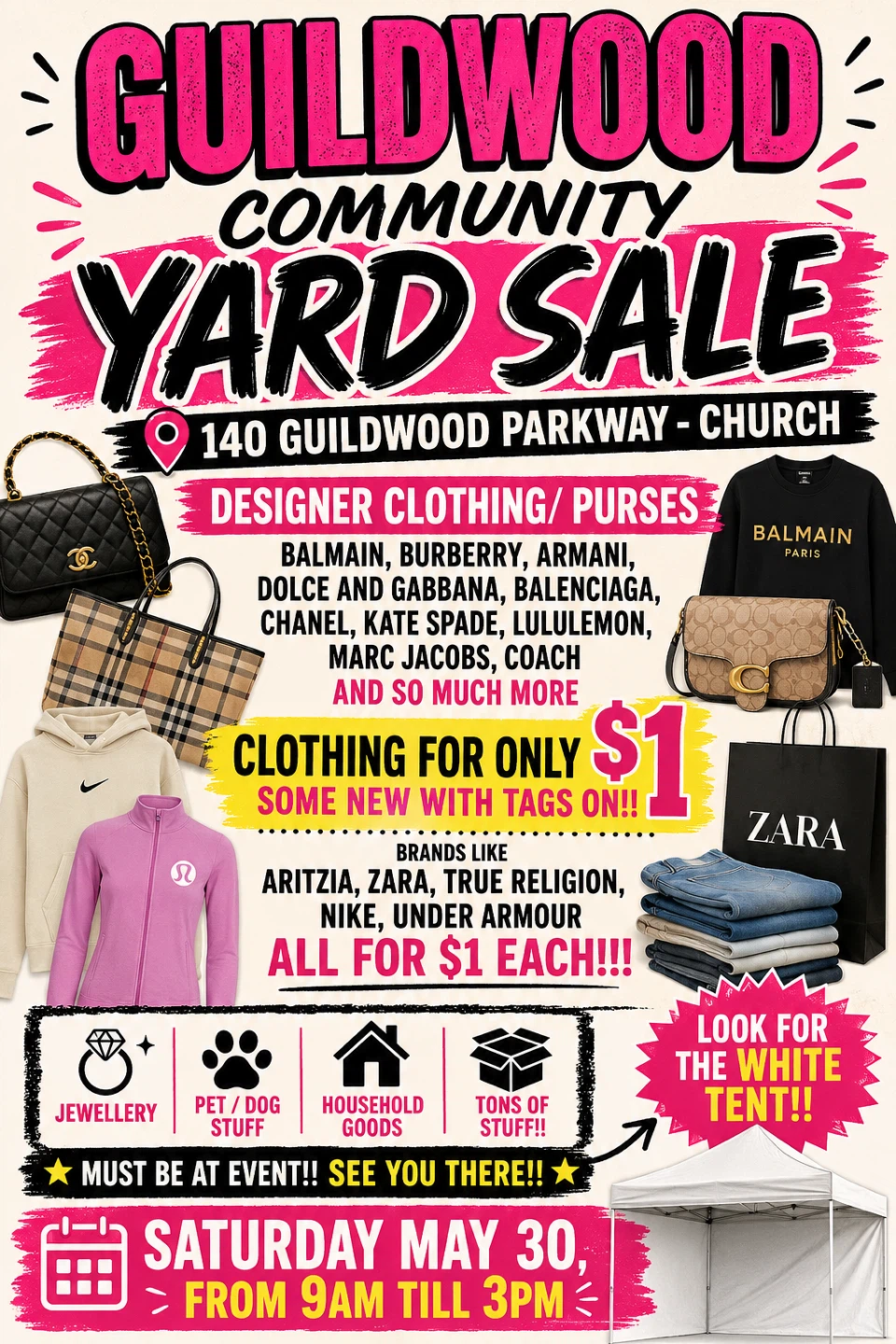 Huge “Guildwood” Community Yard Sale Saturday!! May 30th