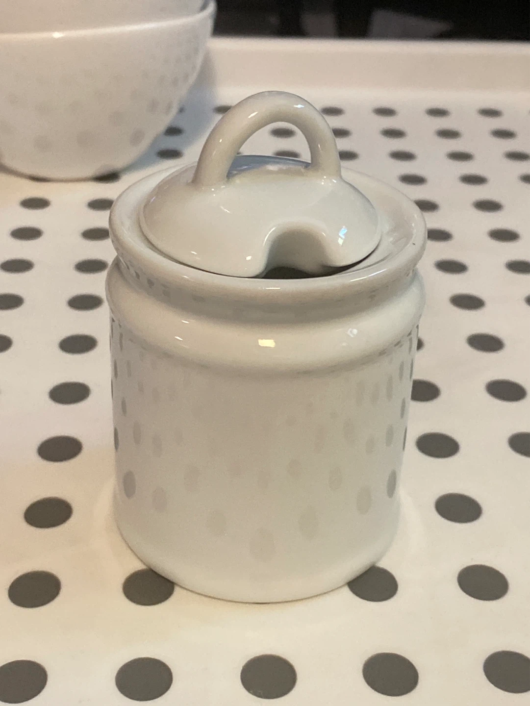 White Ceramic Jam Jar with Lid